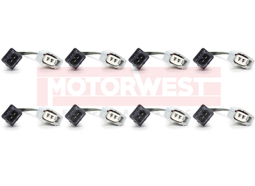 8-Pack Fuel Injector Adapter Connectors - Denso Female To EV1 Male - Wfyb 32200-08