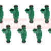 Set of 8 - Jaguar 4.2L / Land Rover 4.4L Stock Flow Rate Fuel Injector Upgrades/ Replacements w/ Connector Adapters